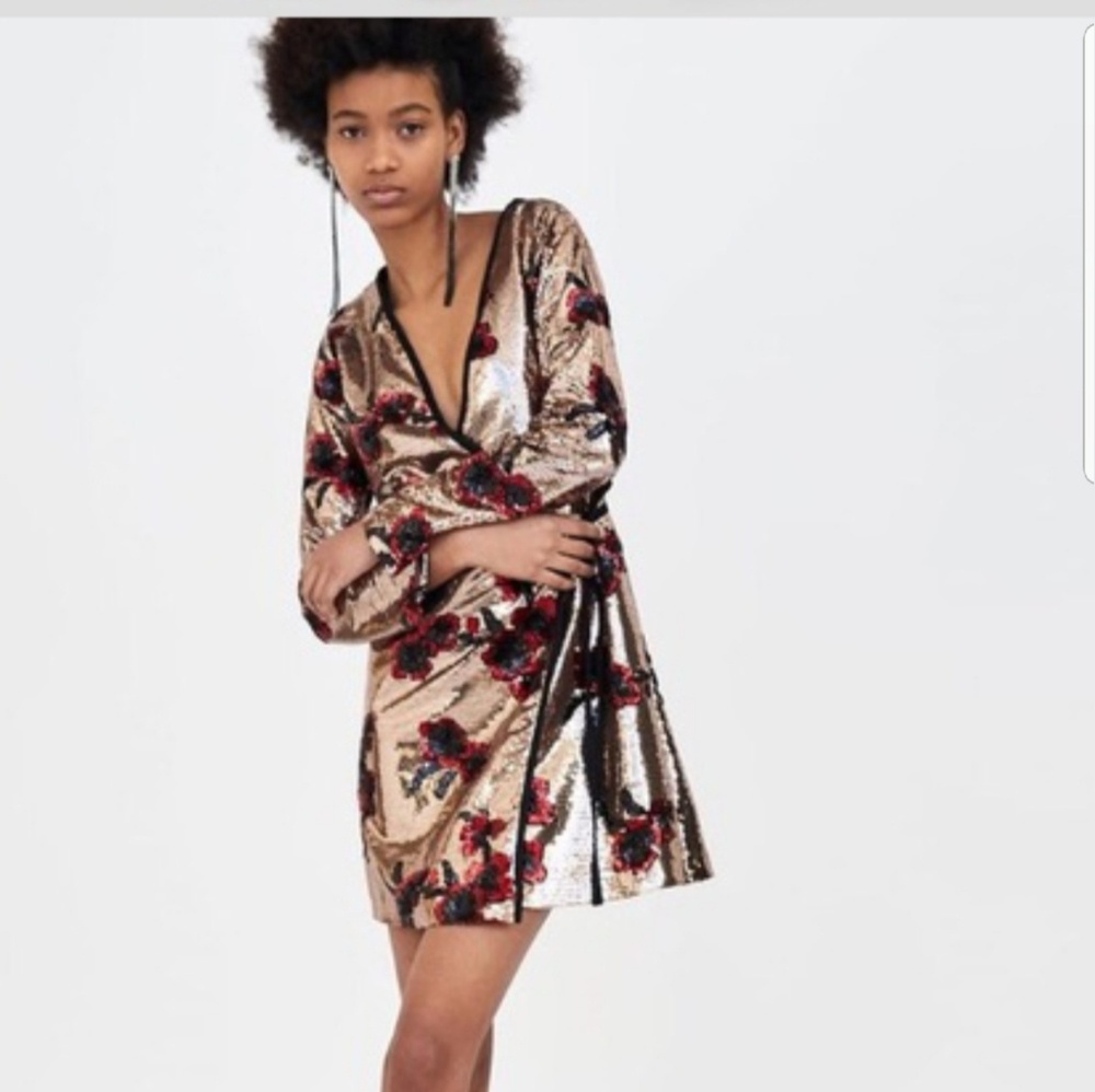COPY - ZARA SEQUINS WRAP DRESS